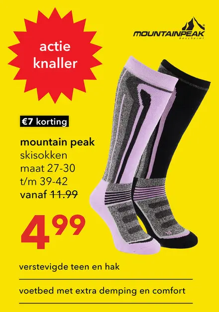 Aanbieding: 2 paar Mountain Peak dames skisokken paars