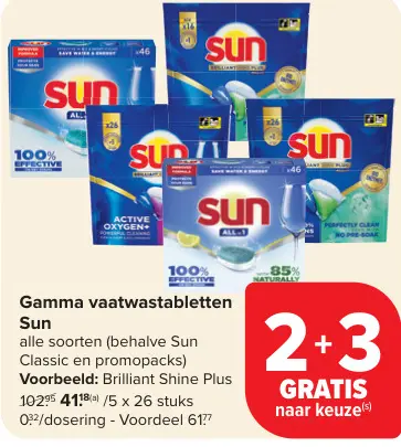 Promotie: Gamma vaatwastabletten Sun