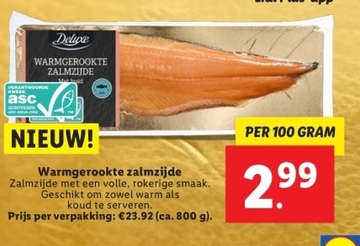 Aanbieding: Warmgerookte zalmzijde