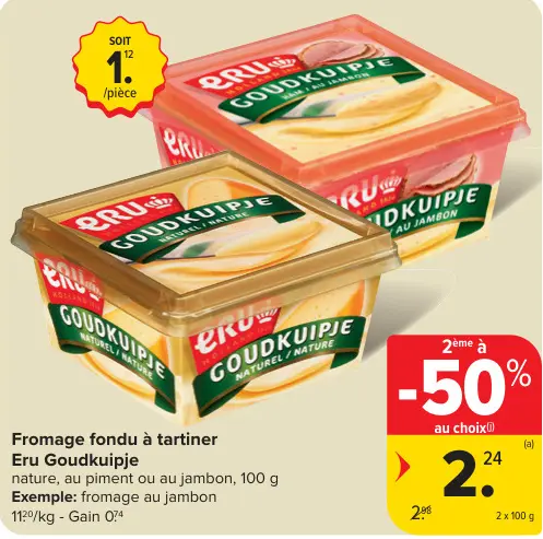 Offre: Fromage fondu à tartiner Eru Goudkuipje