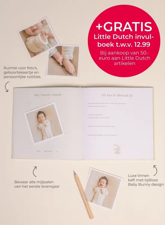 Aanbieding: Little Dutch invulboek gratis bij aankoop van 50 euro