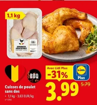 Offre: Cuisses de poulet sans dos