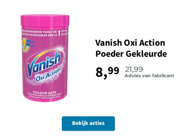 Promotie: Vanish Oxi Action Poeder Gekleurde