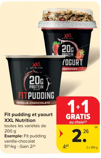 Offre: Fit pudding et yaourt