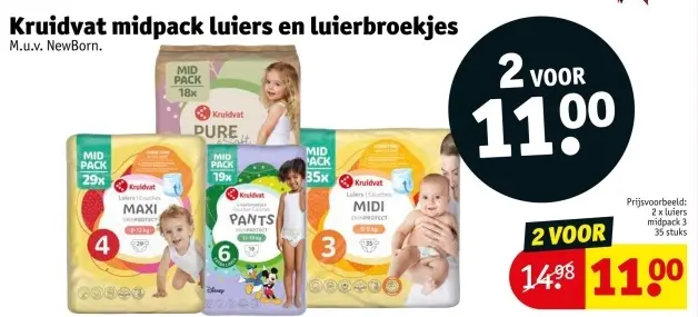 Promotie: midpack luiers en luierbroekjes