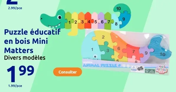 Offre: Puzzle éducatif en bois Mini Matters