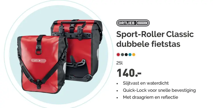 Aanbieding: Sport-Roller Classic dubbele fietstas