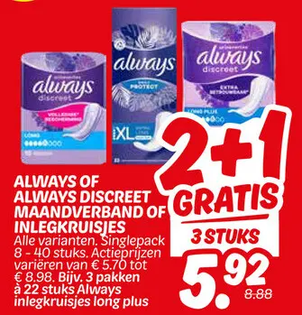 Aanbieding: Maandverband of inlegkruisjes