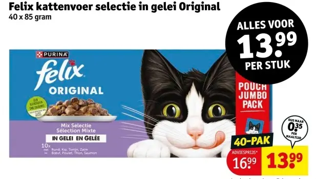 Aanbieding: Felix kattenvoer selectie in gelei Original