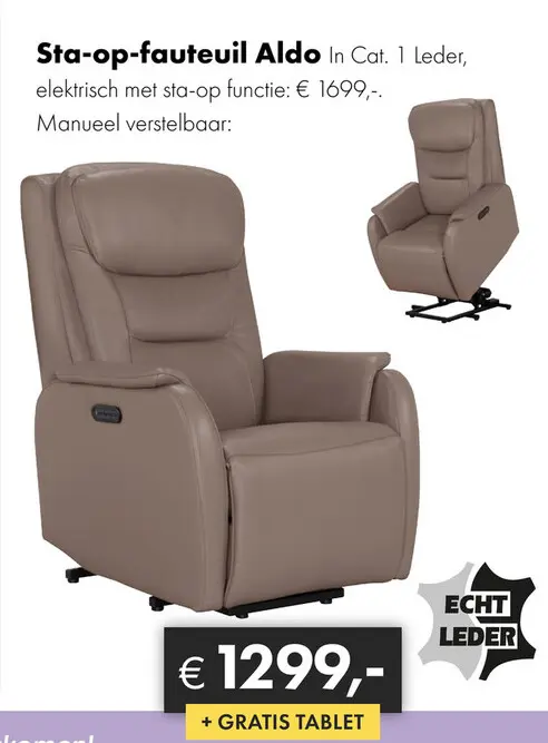 Aanbieding: Aldo relaxfauteuil taupe