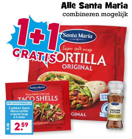 Aanbieding: Santa Maria Tortilla Original Large & Taco Shells