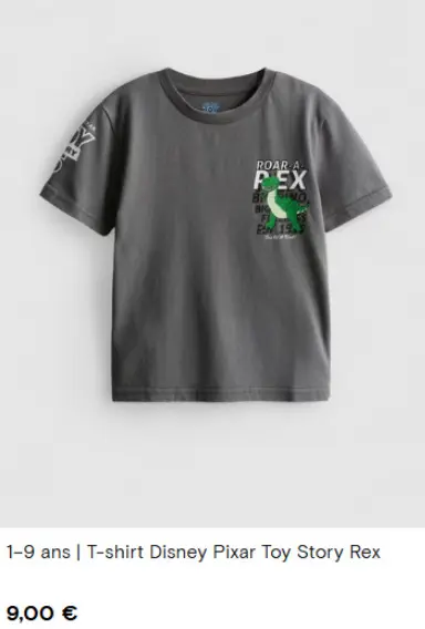 Offre: T-shirt Disney Pixar Toy Story Rex