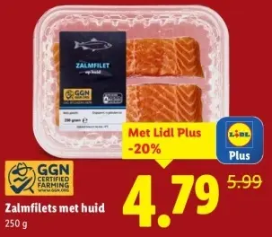 Aanbieding: Zalmfilets met huid