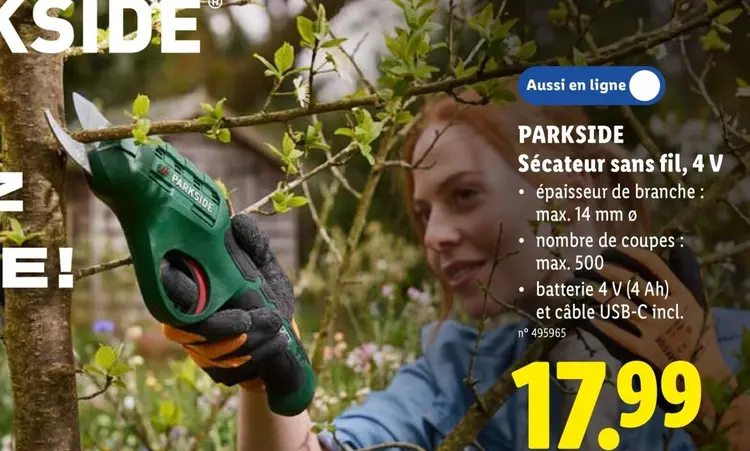 Offre: Sécateur sans fil, 4 V