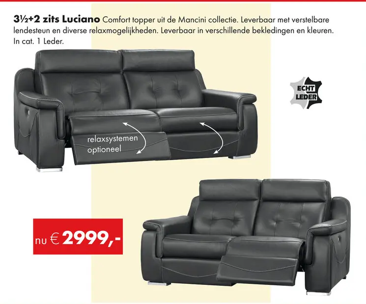Aanbieding: Luciano 3½+2 zits