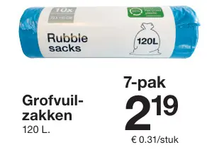 Aanbieding: Grofvuilzakken