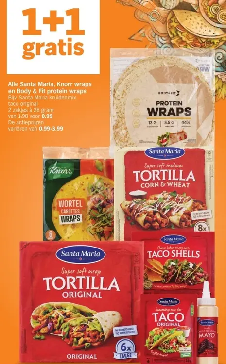Aanbieding: Alle Santa Maria, Knorr wraps en Body & Fit protein wraps
