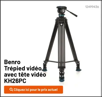 Offre: Benro Trépied vidéo avec tête vidéo KH26PC