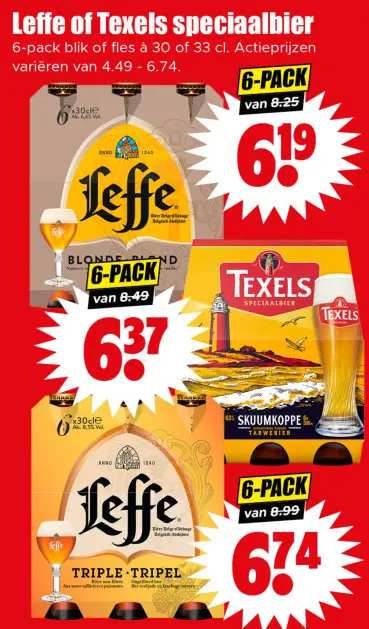 Aanbieding: Leffe of Texels speciaalbier