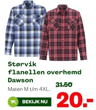 Aanbieding: Flanellen overhemd Dawson