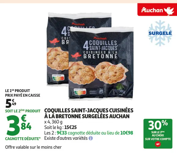 Promotie: Coquilles saint-jacques cuisinées à la breton