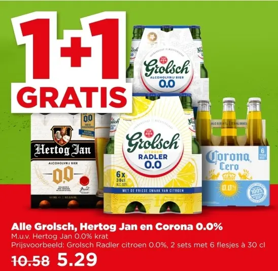 Grolsch, Hertog Jan en Corona 0.0%