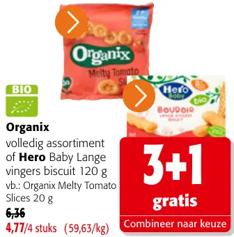 Promotie: Volledig assortiment babyvoeding of Lange vingers biscuit