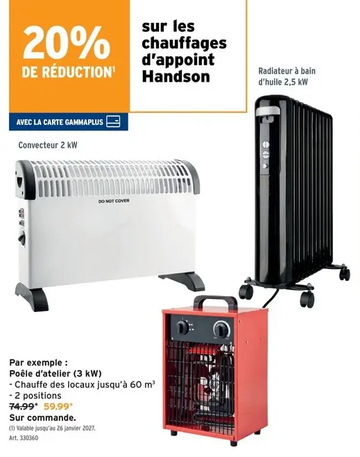 Offre: Poêle d'atelier (3 kW)