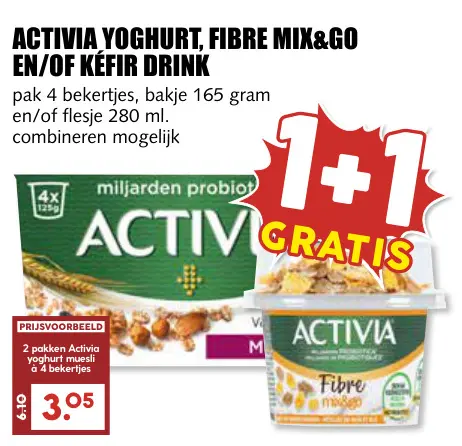 Aanbieding: Yoghurt, fibre mix&go en/of kéfir drink