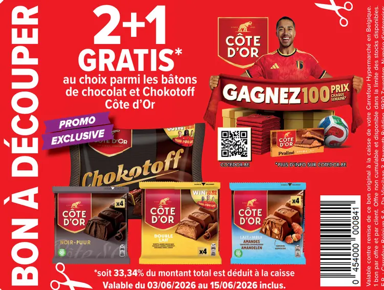 Offre: Bâtons de chocolat et Chokotoff