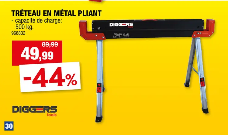Offre: Diggers tréteau 500kg métal