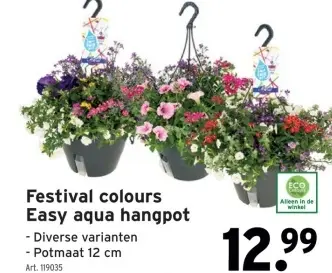 Promotie: Festival colours Easy aqua hangpot