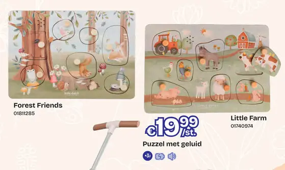 Promotie: Houten brandweerwagen met pop