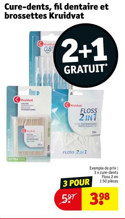 Offre: Cure-dents, fil dentaire et brossettes
