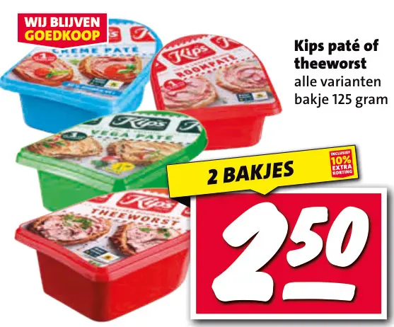 Aanbieding: Kips paté of theeworst