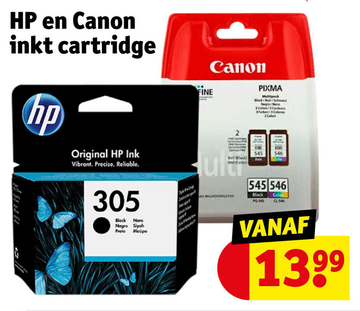 Aanbieding: HP en Canon inkt cartridge