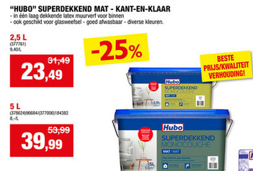 Aanbieding: "HUBO" SUPERDEKKEND MAT - KANT-EN-KLAAR