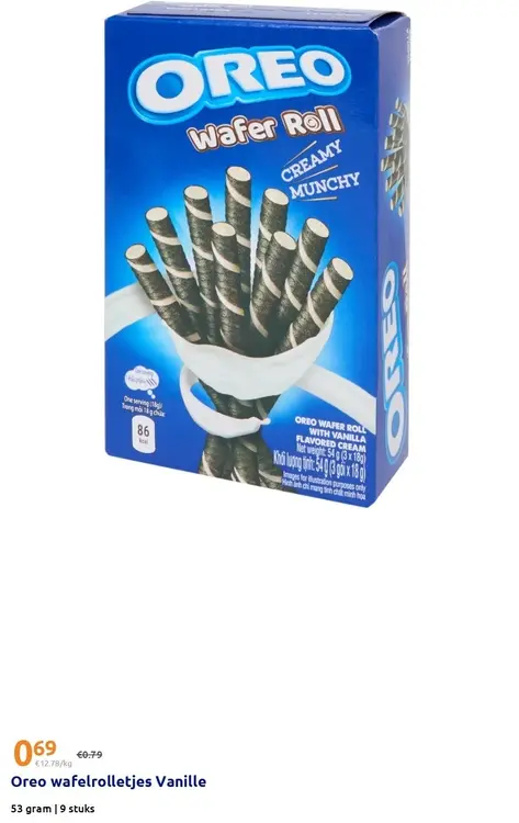 Promotie: Oreo wafelrolletjes Vanille