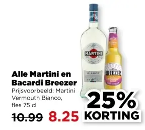 Aanbieding: Martini en Bacardi Breezer