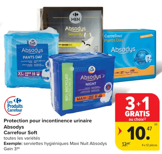 Offre: Protection pour incontinence urinaire Absodys