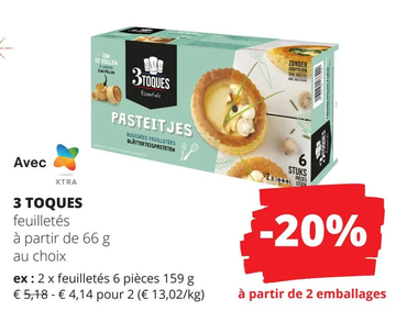 Offre: 3 TOQUES feuilletés