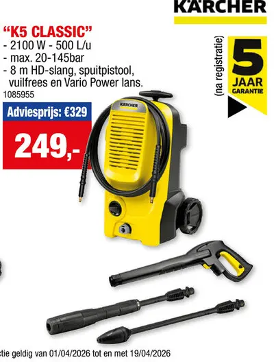 Promotie: K5 Classic hogedrukreiniger 2100W