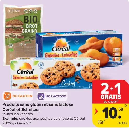 Offre: Produits sans gluten et sans lactose