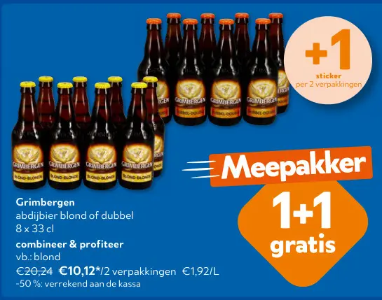 Promotie: Grimbergen abdijbier blond of dubbel