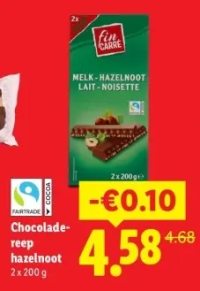 Aanbieding: Chocoladereep hazelnoot