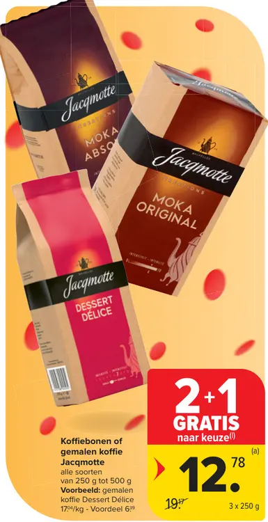 Promotie: Koffiebonen of gemalen koffie