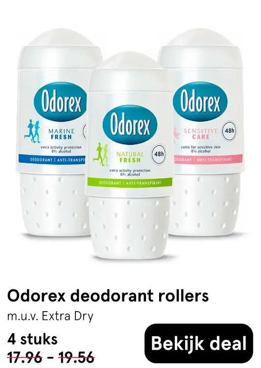Aanbieding: Odorex deodorant rollers