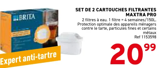 Offre: Set de 2 cartouches filtrantes maxtra pro