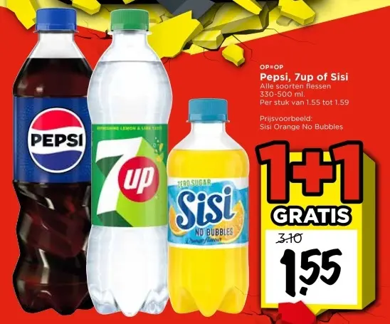 Aanbieding: Pepsi, 7up of Sisi