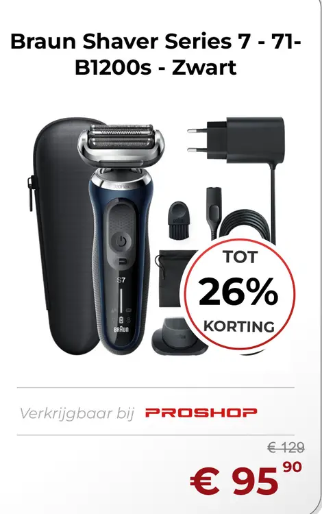 Aanbieding: Shaver Series 7 - 71-B1200s - Zwart